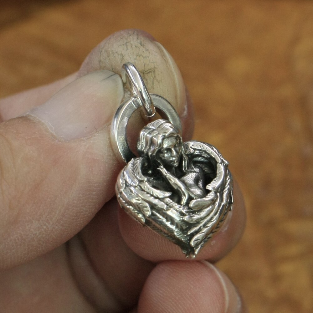 Pendentif ange 925 breloques en argent Sterling pendentif petite aile TA188 JP