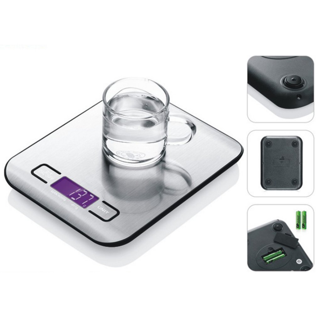 Flat Kitchen Food Stainless Steel Food Scale Kitchen Household Scale Electronic Scale Gram Weight Scale