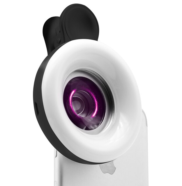 Macro Hd Fotografie Vulling Licht Voor Wimper Extensions Make Mobiele Telefoon Macro Lens Iphone Android Telefoon: black