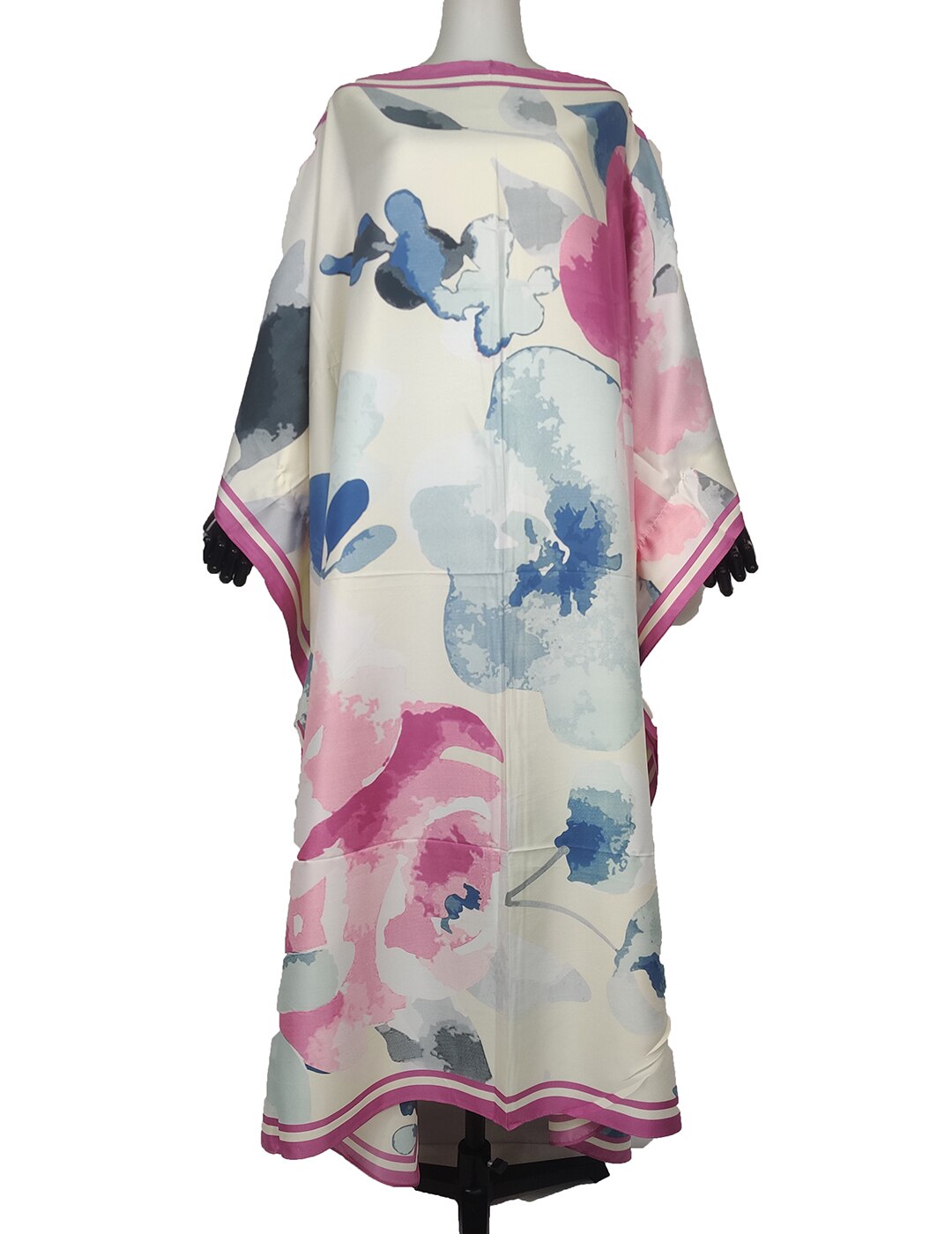 Saudiarabisk blogger anbefaler blomstret boheme silke kaftan maxi kjole mellemøsten muslimsk кимано для женщин kaftan