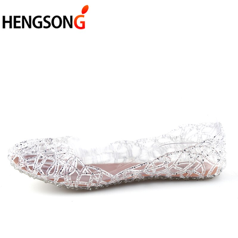Clear Jelly Schoenen Womens Jelly Sandalen Zomer Plastic Schoenen Vrouw Mesh Platte Hollow Out Meisje Sandalias Sapatos