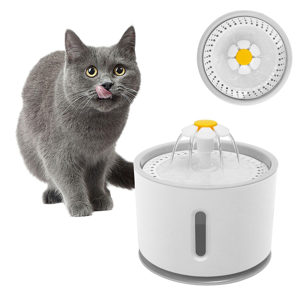 Stor källa dricksskål automatisk kattvatten fontän för husdjur vattendispenser katt automatisk matare drickfilter: Grå