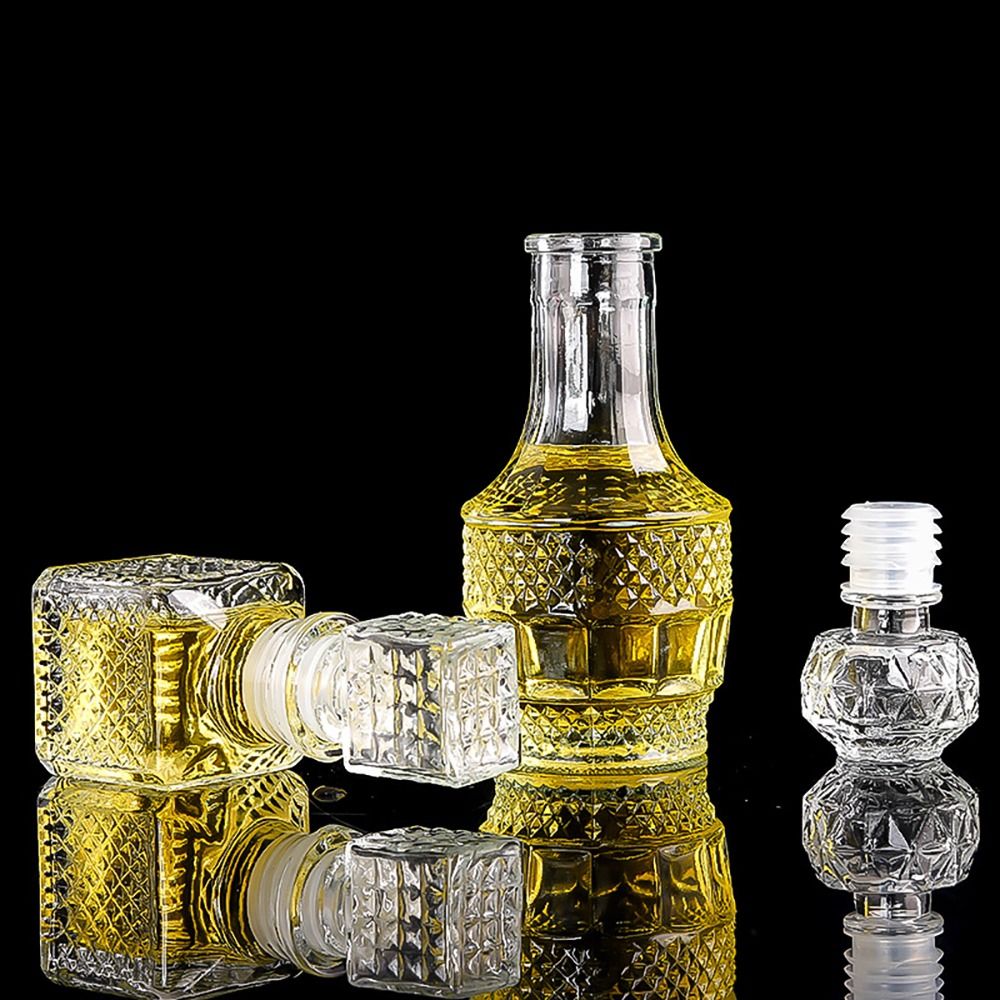 Glas Weinflasche Mini Whiskey Dekan ter Glasflasche mit Schraub verschluss Parfüm Glasbehälter handgemachte DIY flaschen