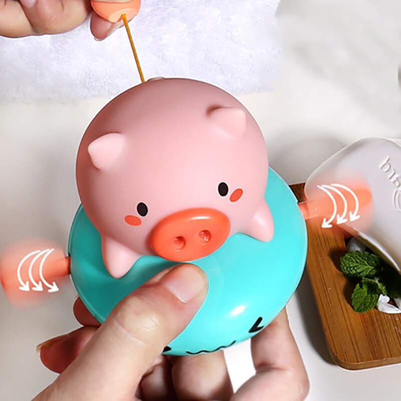 Cute Cartoon Animal Pig Classic Baby Water Spray Pig Water Toy Baby Swimming Turtle Wound Chain Clockwork Kids Beach Bath Toys