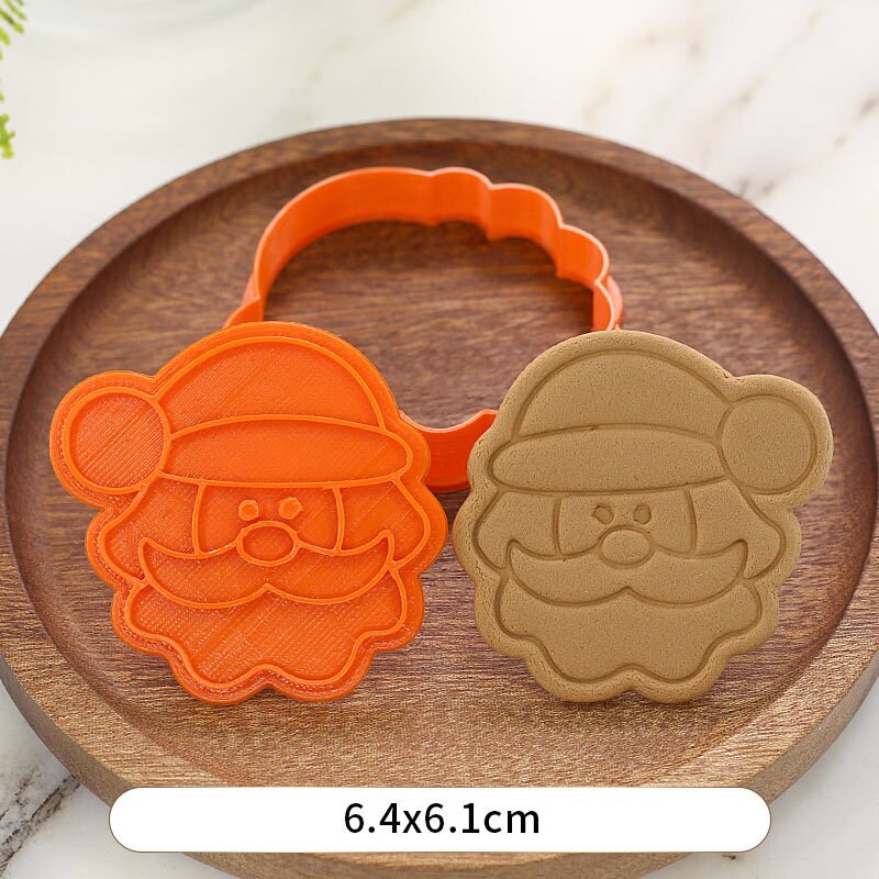 Weihnachten Keks Form 3D Cookie Plunger Mold DIY Santa Claus Modell Backform Werkzeug Weihnachten Backform: BT2009-YD019-6