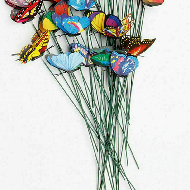 20pcs Kleurrijke 3D Vlinder op de Stok Thuis Tuin Kind Gazon Bloempot Plant Decoratie Tuin Ornament DIY Gazon craft