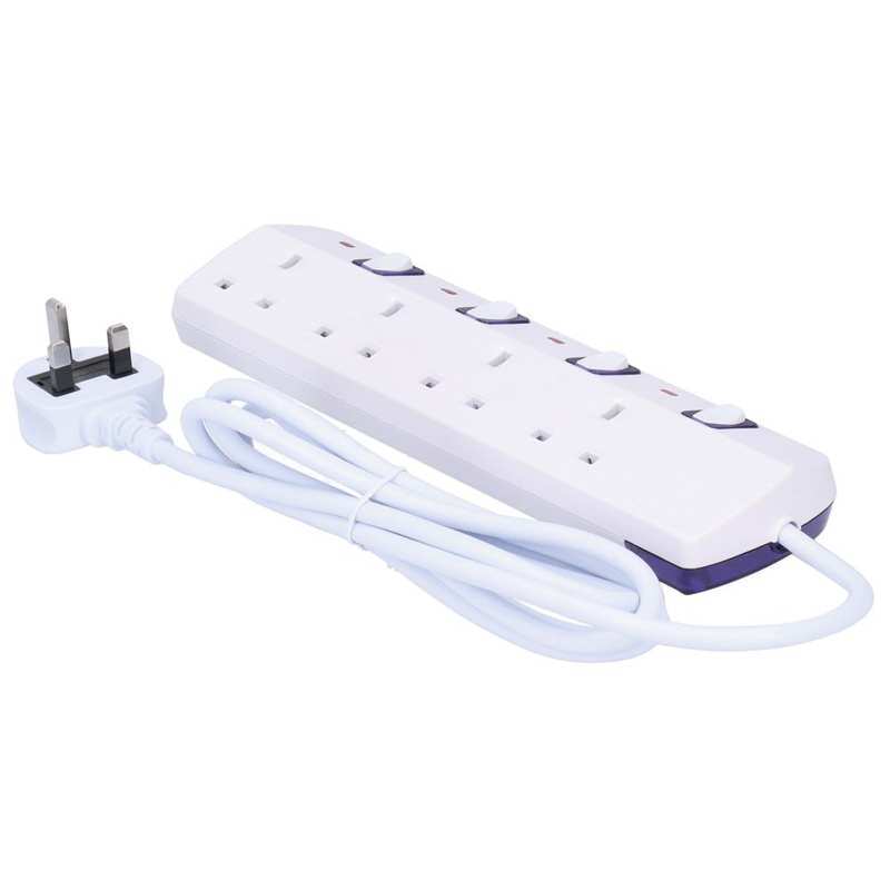 4-Outlets Multifunctional Electrical Socket Power Outlet Extension Sockets UK Plug 250V 13A Household socket