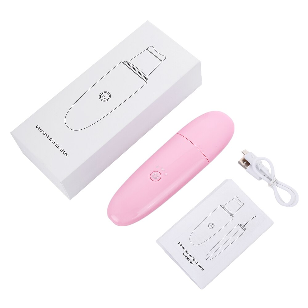 Ultrasonic Exfoliating Machine Blackhead Remover Face Peeling Tools Face Cleaner Skin Scrubber Facial Massage Beauty Instrument: Pink