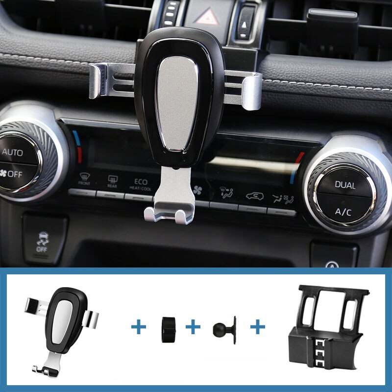 For Toyota RAV4 RAV 4 Car Phone Holder Mount Gravity GPS Wireless Charging Stand Air Vent Mount Fit Smartphone 4.0~6.0inch: A Silver