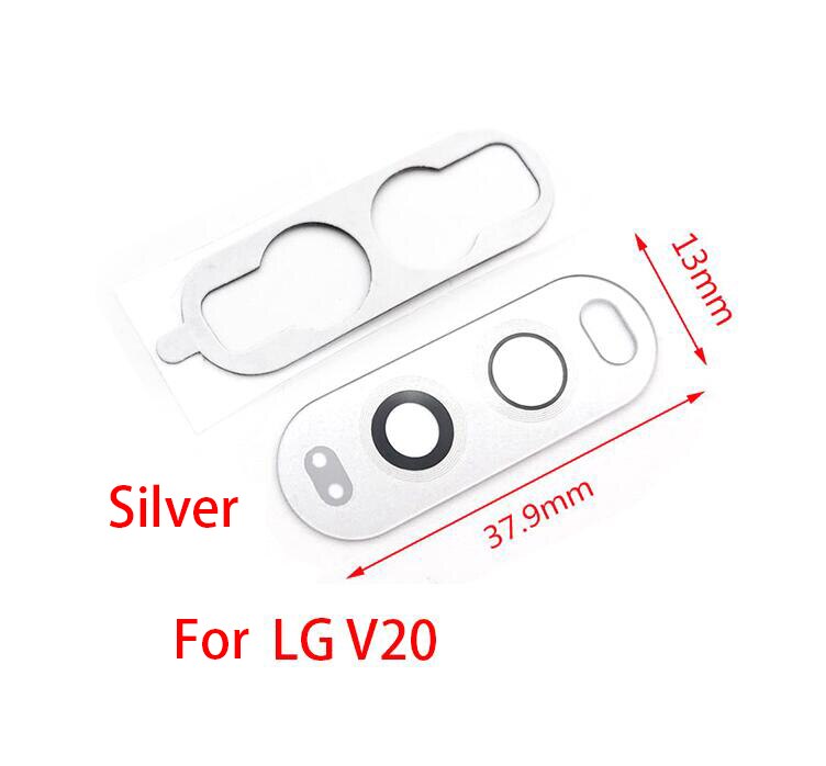 Neue Hinten Zurück Kamera Glas Objektiv Abdeckung Für LG V20 V30 G2 G5 G6 G7 Q6 K8 Zurück Kamera glas Objektiv mit Ahesive Aufkleber Kleber: V20  Sliver