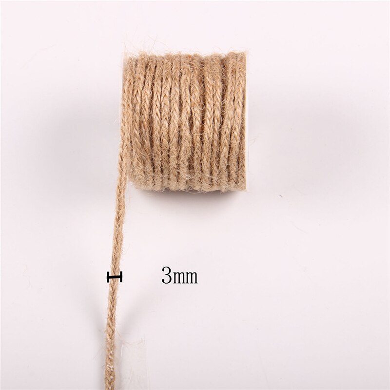 5m/ rullar naturligt säckväv band jute garn snöre för handarbete gör-det-själv hantverksförnödenheter wrap packning snöre bröllopsfest dekoration: 1