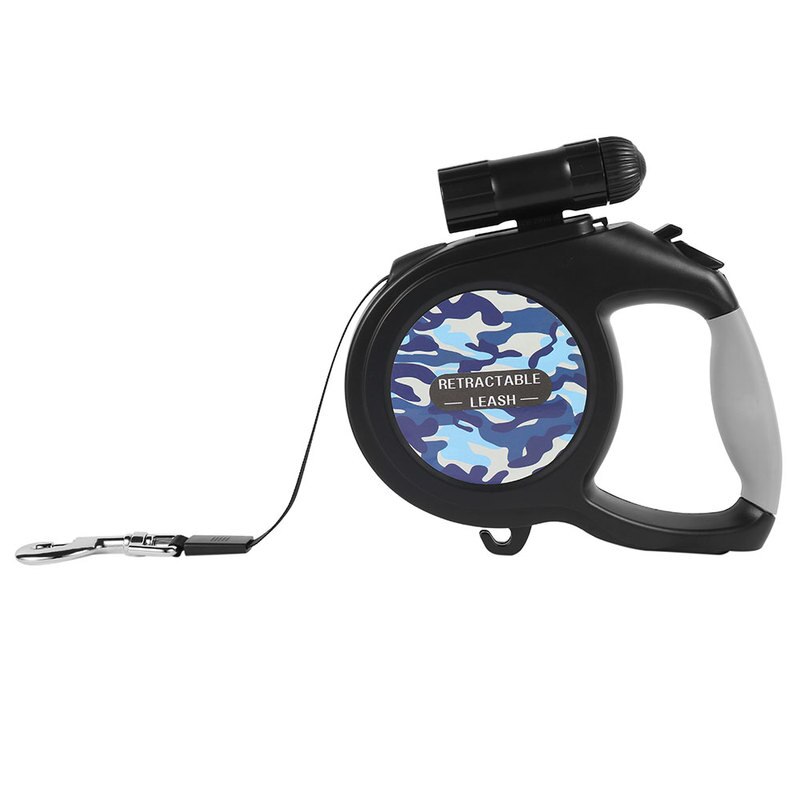 Uitschuifbare, intrekbare hondenriem, automatische flexibele trekkoordriem, riem met led-verlichting, hondenbenodigdheden