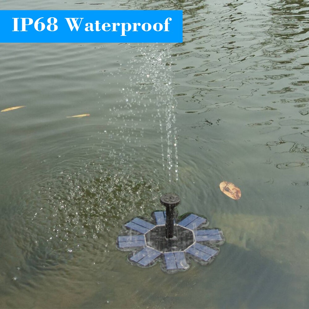 Zonne-energie fontein bloemvormig zonnepaneel kit vogelbad drijvende fontein pomp voor tuin patio vijver aquarium decoratie