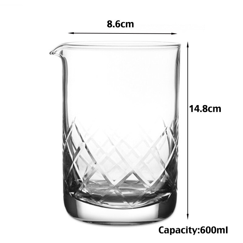Vaso Mezclador de cristal de estilo japonés, patrón de diamante, 600ml: Diamond 600ml