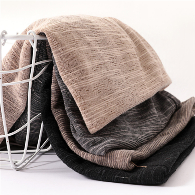Gorros finos Unisex de Color sólido para hombres y mujeres, gorro de cobertura tejido de algodón, gorros de tela de doble capa, gorro informal