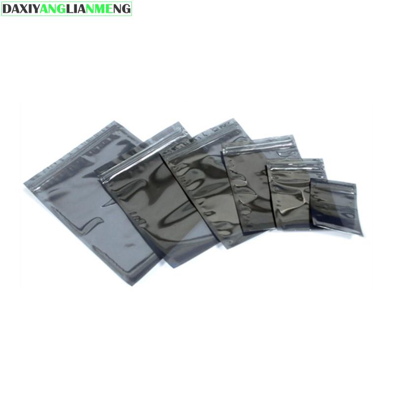 100pcs Anti Static Shielding Zip Lock Bag Resealable ESD Anti-static Instrument Chip Electronic Accessories Battery USB Pouches