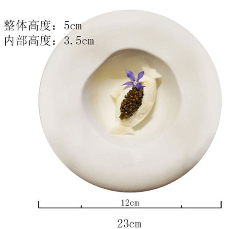 Hotel Restaurant Tableware Double Layer Ceramic Plate White Dinner Plates Dessert Plate Western Plates Fruit Salad Bowl Dish: Silver