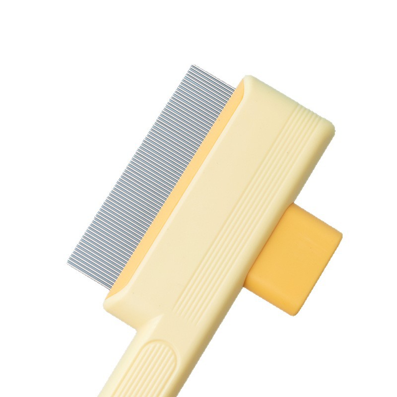 One-Click Self-Cleaning Pet Hair Removal Comb for Cats & Dogs Grooming Mass, Flea Comb for Short & Long Hair Pets
