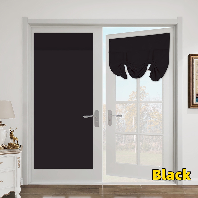 Door Curtains Blackout Self Stick Tie Up Shades Door Window Curtains Thermal Insulating Privacy Kitchen Living Room Curtains: Pink