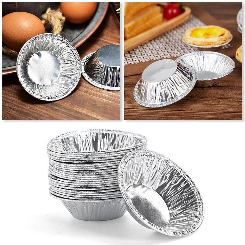 100 stk tærteform engangs aluminiumsfolie mini grydeform bageform tærteform tærte  l9 c 4