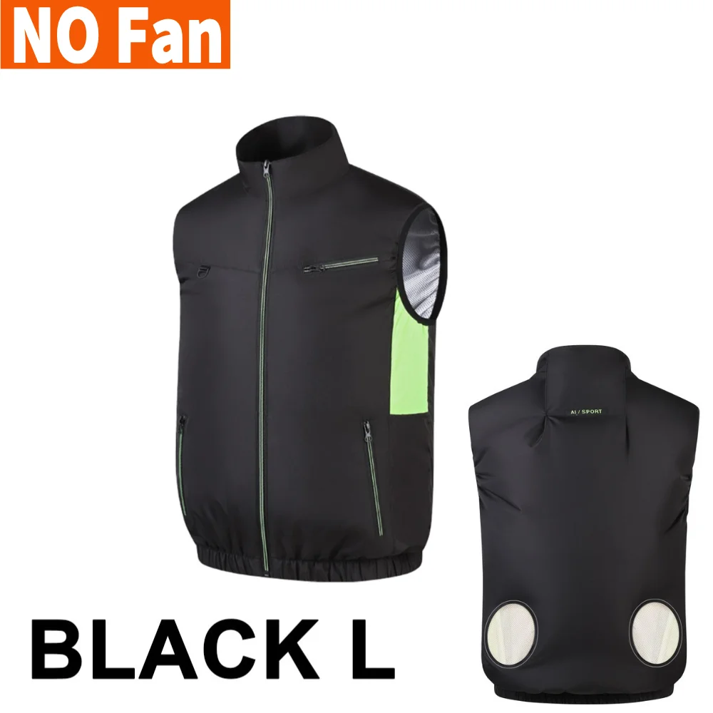 Koelvest Draagbare Koelventilator Vest Hittebestendige Airconditioning Kleding Koeling Voor Werknemers Zomer Kamperen Viskoeling: Black