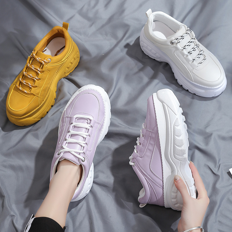 Efterårs platform buffalo sko kvinder afslappede sneakers rund tå flade zapatillas mujer  st456 st463
