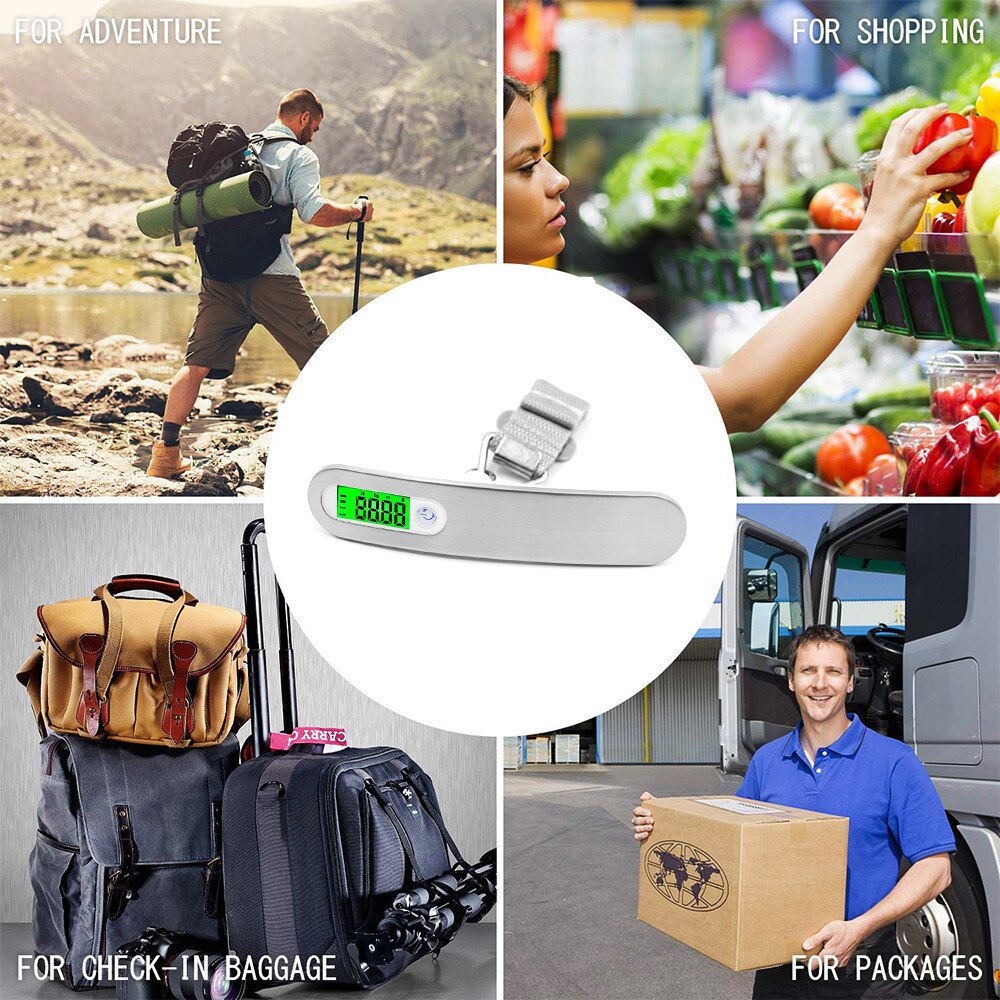 50kg Digital Luggage Scale 10g Portable Electronic Scale Weight Balance Suitcase Travel Hanging Steelyard Hook Scale