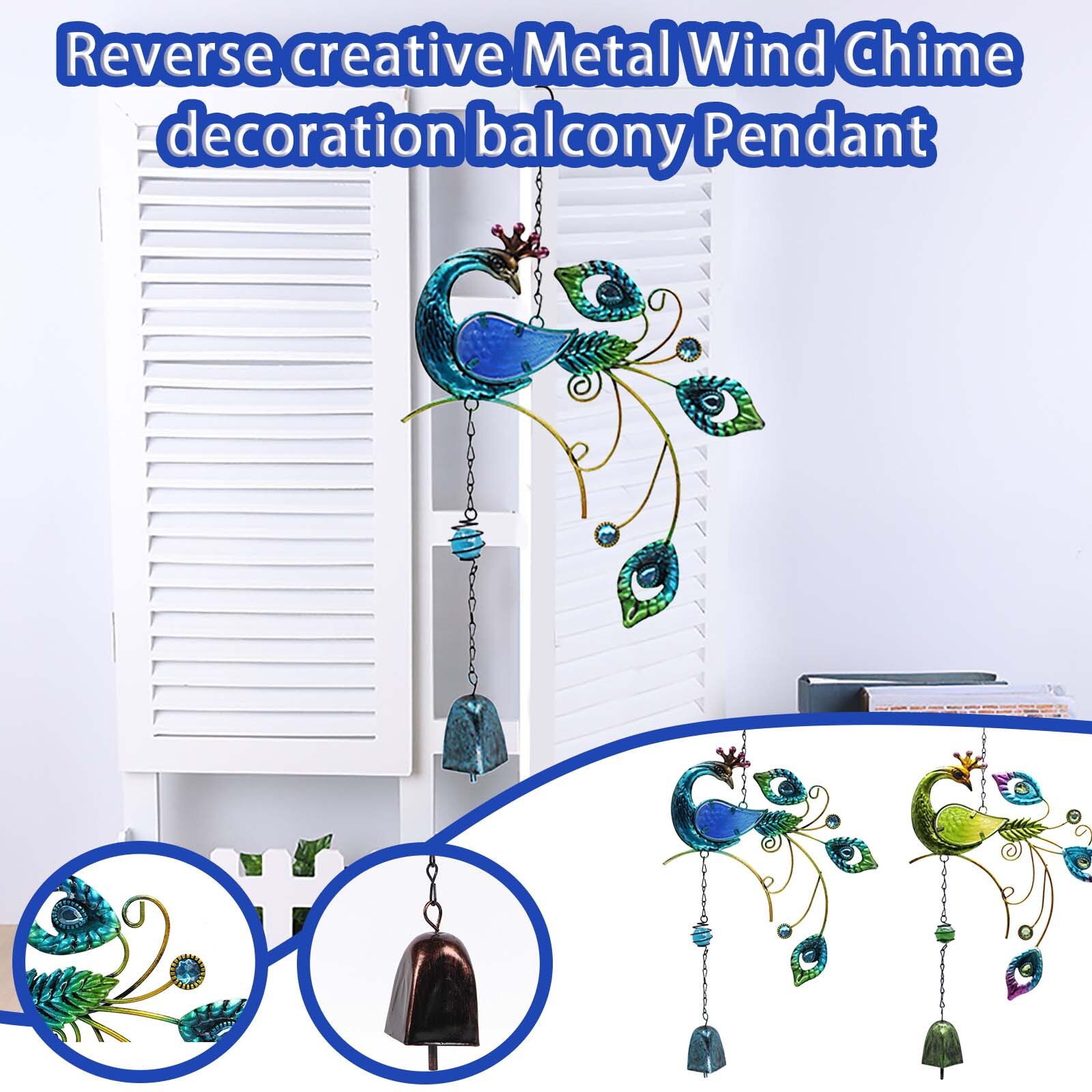 2PC Chimes Metal Crafts Painted Ornaments Bell Pendants Ornaments Garden Decoration Chimes Painted Bell Wind Chimes