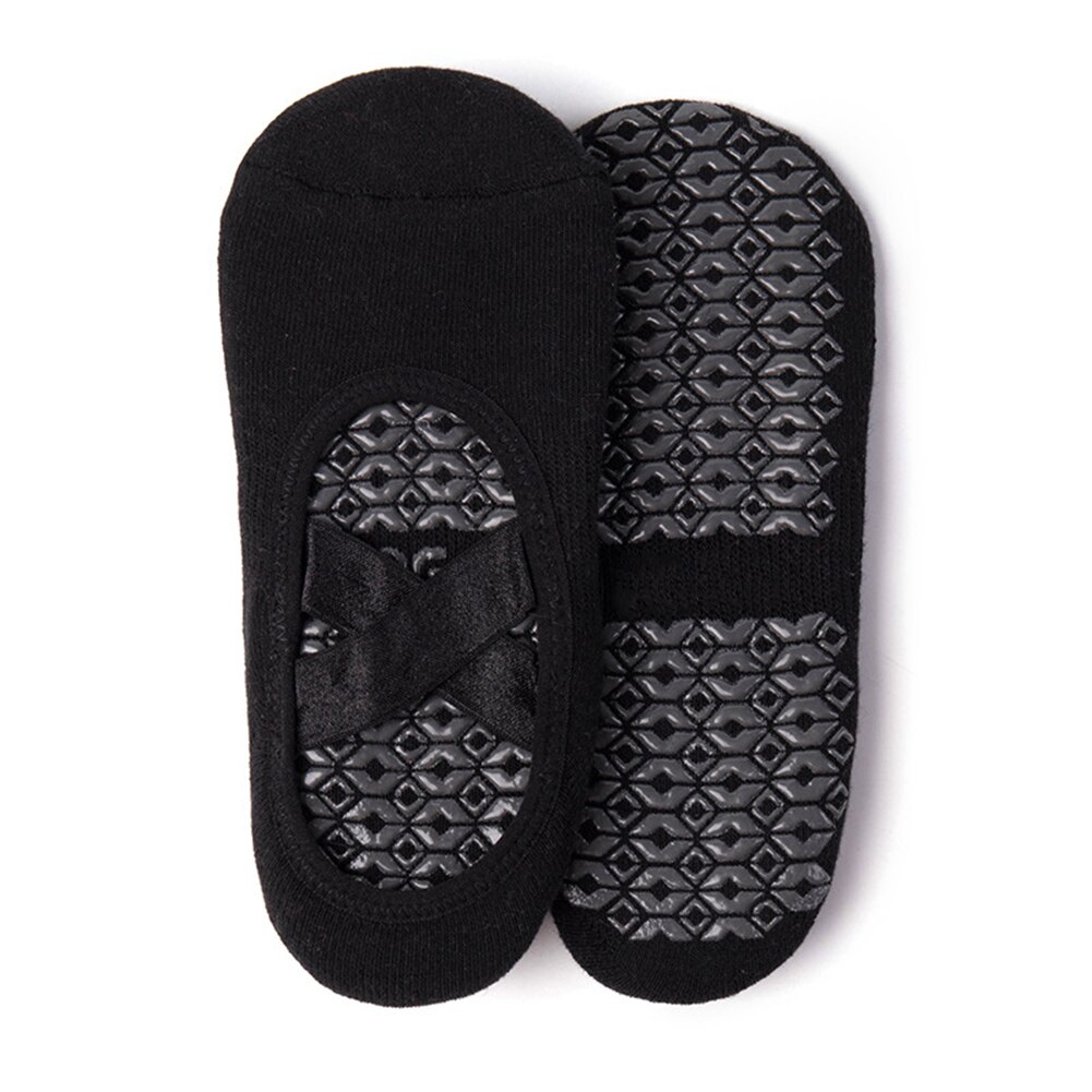 Yoga Sokken Vrouwen Antislip Grips Pilates Sport Bandage Dans Sokken Schoenen Buik Naadloze Meisjes Ballet Dans Sokken: Black  1 Pair