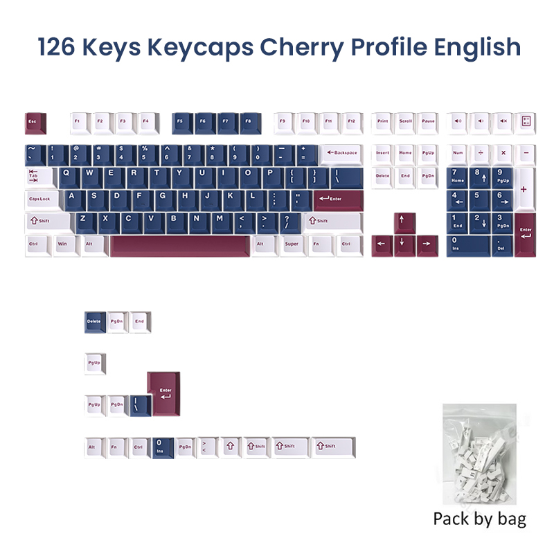 GMK Keycap Double Shot 126 Keys PBT Cherry Keycaps Mechanical Game Keyboard Wireless for MX Switch Key cap GMK67 GMK87 Keycaps ﻿: Cream Color