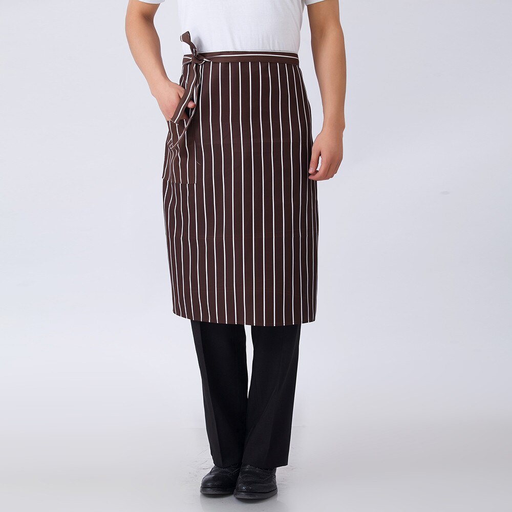 Unisex ternet stribet grafisk tryk halvt justerbart halvt forklæde restaurant hotel tjener kok hjem køkken arbejdstøj uniform forklæde