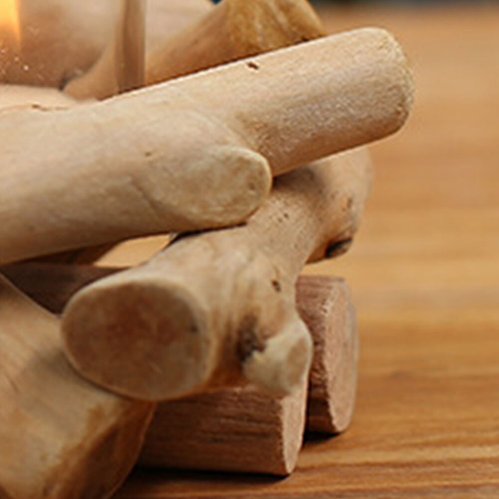 Portavelas de vidrio para manualidades delicadas, decoración romántica para el hogar, bodas, arte Hecho A Mano, palo de madera portátil