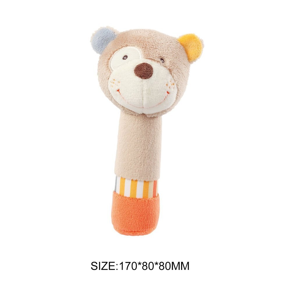 Infant Baby Handbell Appease Hand Catching Animal BB Stick Hand Grasp Developmental Animal Stick Toy