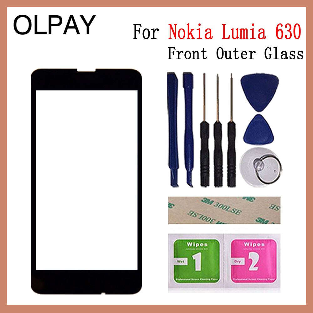 Touch Screen Voorpaneel Glas 4.5 "Inch Voor Nokia Lumia 630 N630 Front Outer Glass Panel Vervanging Geen Lcd digitizer