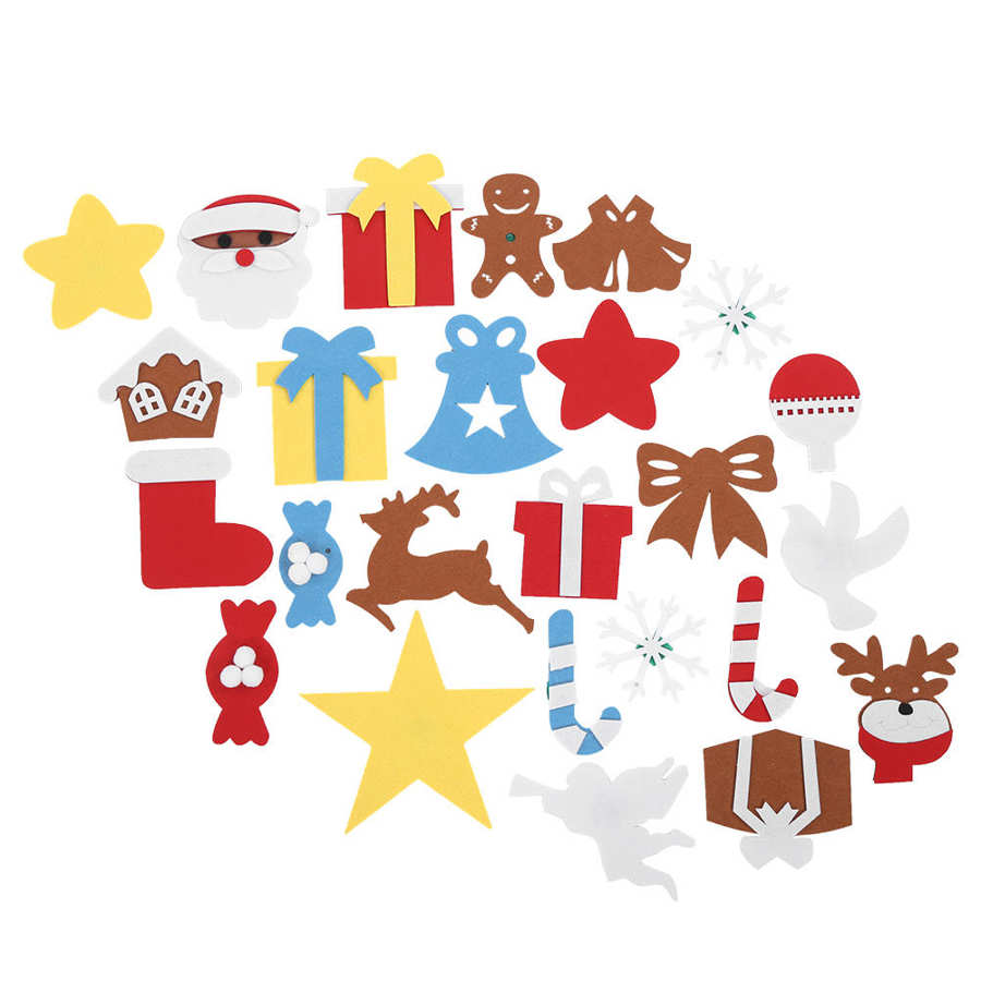 Diy kerstboom doek patches non-woven stof kerstboom kerstboom hangend