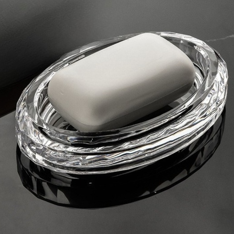 Transparent Acrylic Soap Box Hotel Home Daily Necessities Oval Soap Box Simple and Convenient