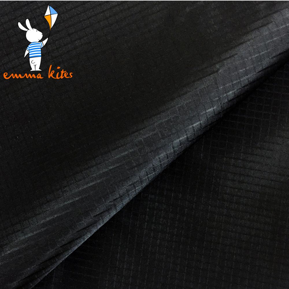 Black 40D Ripstop Nylon Fabric 46g/sqm PU Coating Lightweight Water Repellent Cloth for Bag Kite Flag Banner