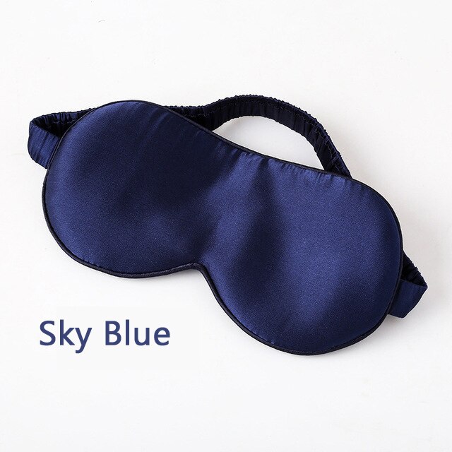 Momme-mascarilla de seda antifaz para dormir 19, cubierta parche del ojo, para los ojos, insomnio, cuidado del sueño, gafas de luz Escudo de: Sky Blue