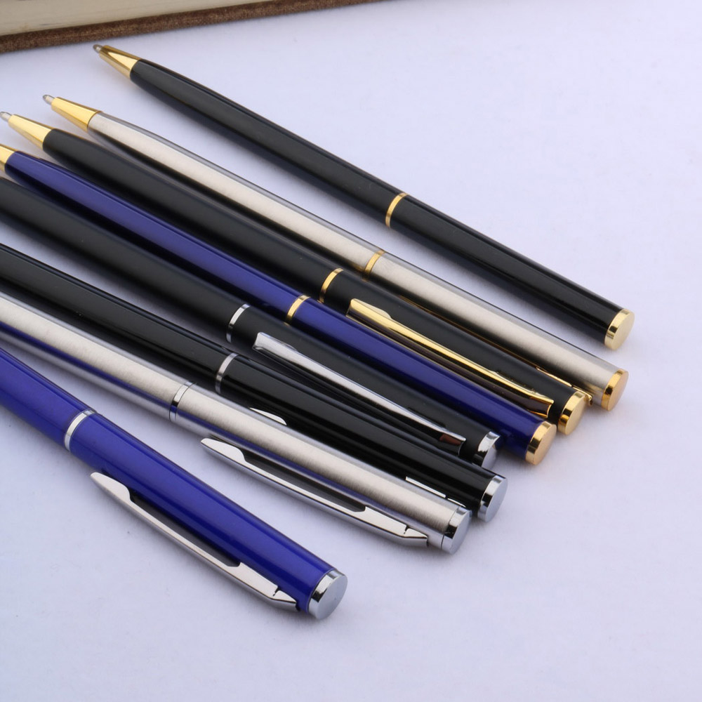 1pc Stainless steel student pen office piece classical Ballpoint Pen