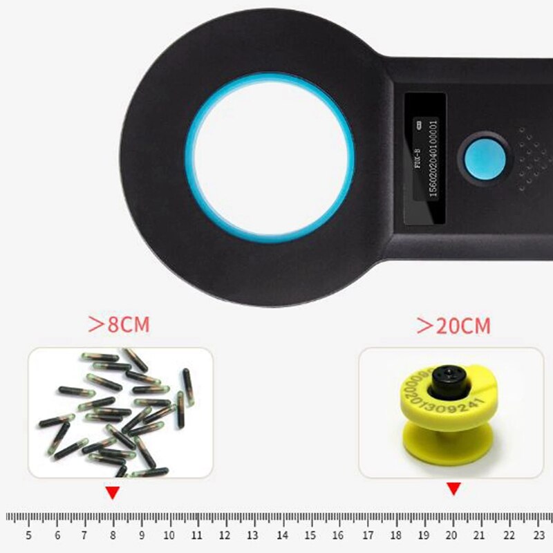 Lector de etiquetas de animales con Chip EMID ISO, lector de Microchip OLED portátil para mascotas, perros y gatos, escáner para etiquetas HFing