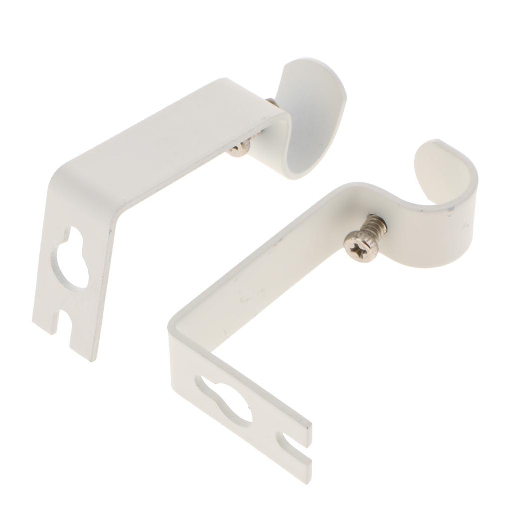 2 Stück Gardinen stangen wand halterung für Stange/Stange bis 15,88mm/0,62 Zoll Durchmesser: WHITE