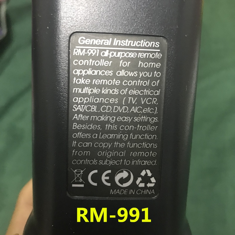 Chunghop RM-991 TV/SAT/DVD/CBL/CD/AC/VCR Six in one function of TV air conditioner set top box controlled by learning remote