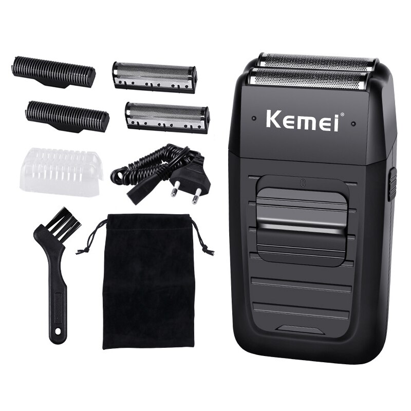 Kemei KM-1102 Cordless Shaver for Men Dual Blades Beard Trimmer Reciprocating Bald Headed Razors Rechargeable Haircut Machine: no box with blade