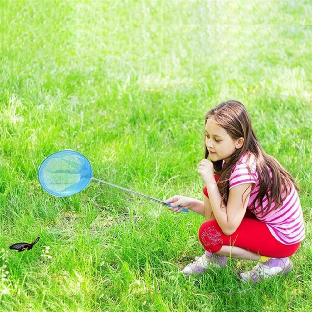 6 sztuk 33.5 cal/85cm kolorowe motyle netto drążek teleskopowy sieć na owady połowów kijanki ważka ogrodowa dla rodziców i gra dla dzieci