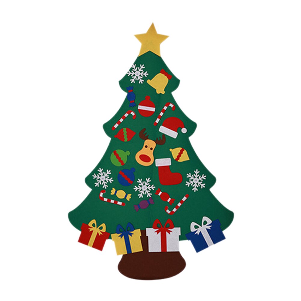 Decoración de árbol de Navidad, escaparate de fieltro DIY con adornos desmontables, de Navidad para niños, perchero, decoración para puerta y pared: 3C