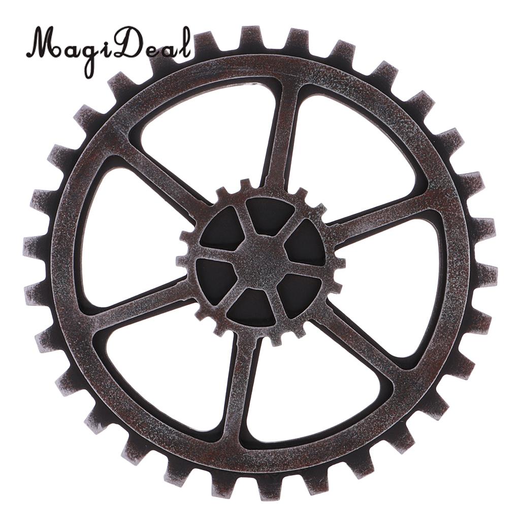 MagiDeal Rustic Wooden Circle Wheel Gear Home Bar Cafe Wall Hanging Art Craft Ornaments Home Room Wall Decoration Wooden Gear: 2