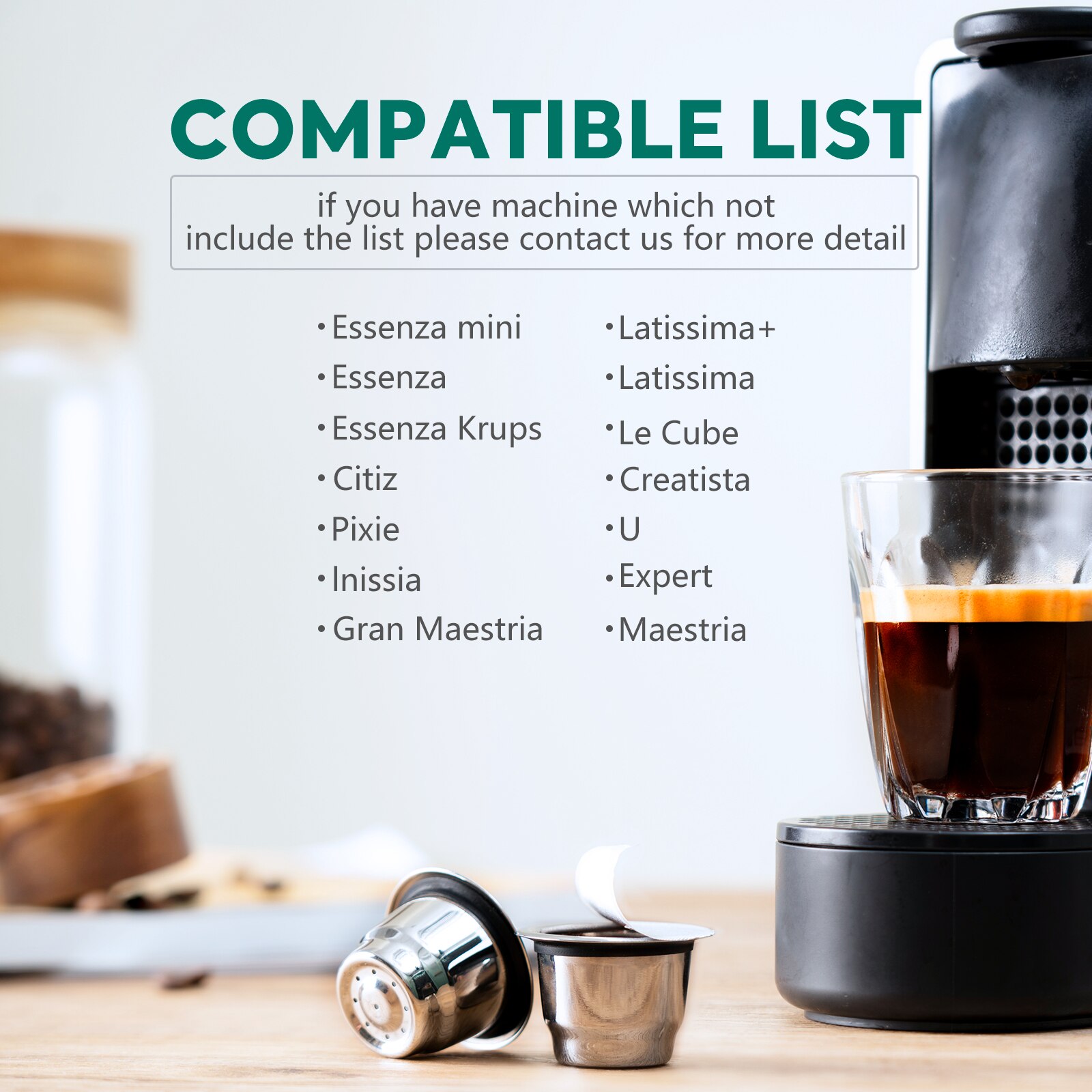 Wiederverwendbare Kaffee Kapseln Nachfüllbare Edelstahl Filter Pods Für Nespresso OriginalLine Brewer Mit Aluminium Folien