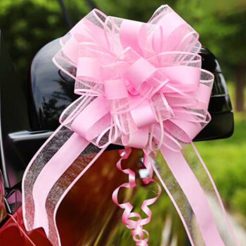 Strik lint snoepkleurige sneeuw garen omwikkeld rand jaar feest bruiloft tas auto familie verpakking decoratief lint