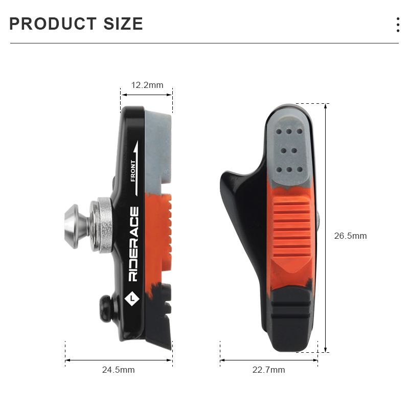 Ganasce freno per bicicletta con trogolo per fango Silenzioso cerchio in lega di alluminio Freno per ruota di attrito Pastiglie freno per bici Foglio di gomma sostituibile