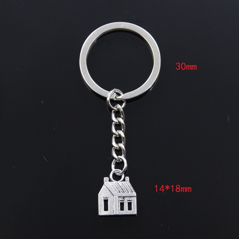 Keychain 14x18mm Kabine Haus Silber Farbe Anhänger DIY Männer Schmuck Auto Schlüssel Kette Ring Halfter Souvenir für